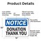 Signmission Donation Thank You, 14 in W x Rectangle, Aluminum OS-2PACK-NS-A-1014-L-11458 - alternate 3